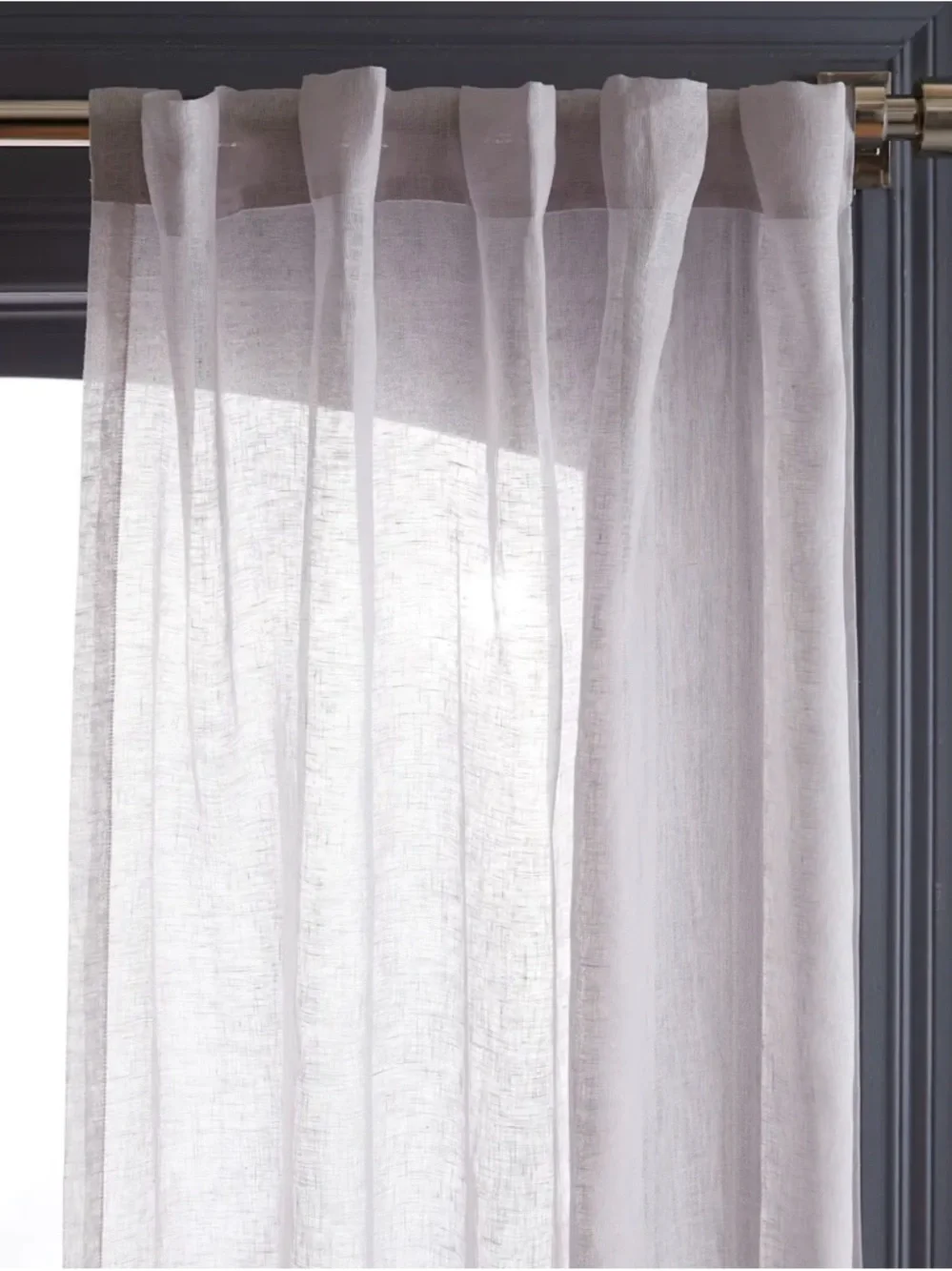 Quince European Linen Sheer Curtains Set of 2 Cloud 48x96